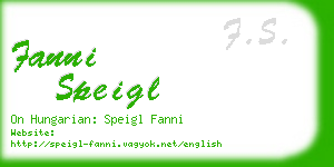 fanni speigl business card